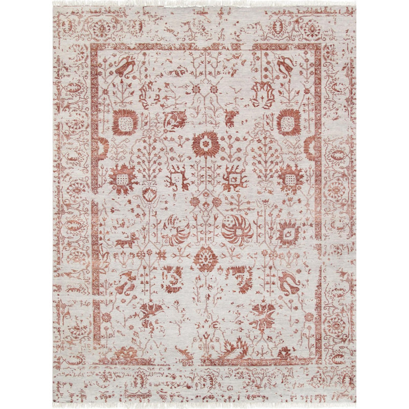 Canvello Transitional Hand-Knotted Silk & Wool Area Rug- 9'1" X 12'1"
