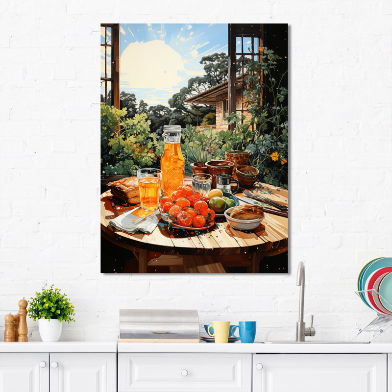 Art alimentaire sur toile, impression de décoration de cuisine déjeuner - fête du matin IV, H 20 po x l 12 po x P 1 po
