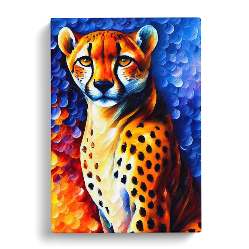 CAN-V0523-1667X Painted Cheetah Vol.2 - Wrapped Canvas Print, 50cm H x 35cm W