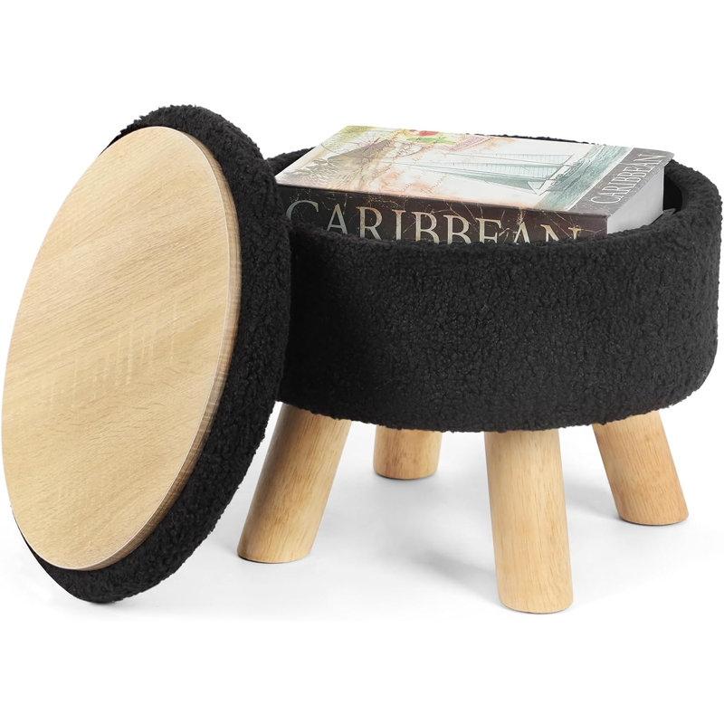 Tabouret moelleux avec rangement caché Flip, Brun