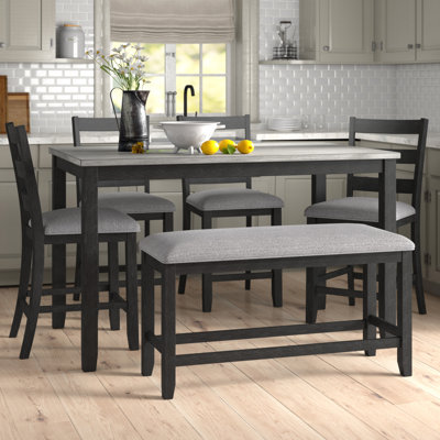 Beaubien 6 - Person Dining Height Solid Wood Dining Set