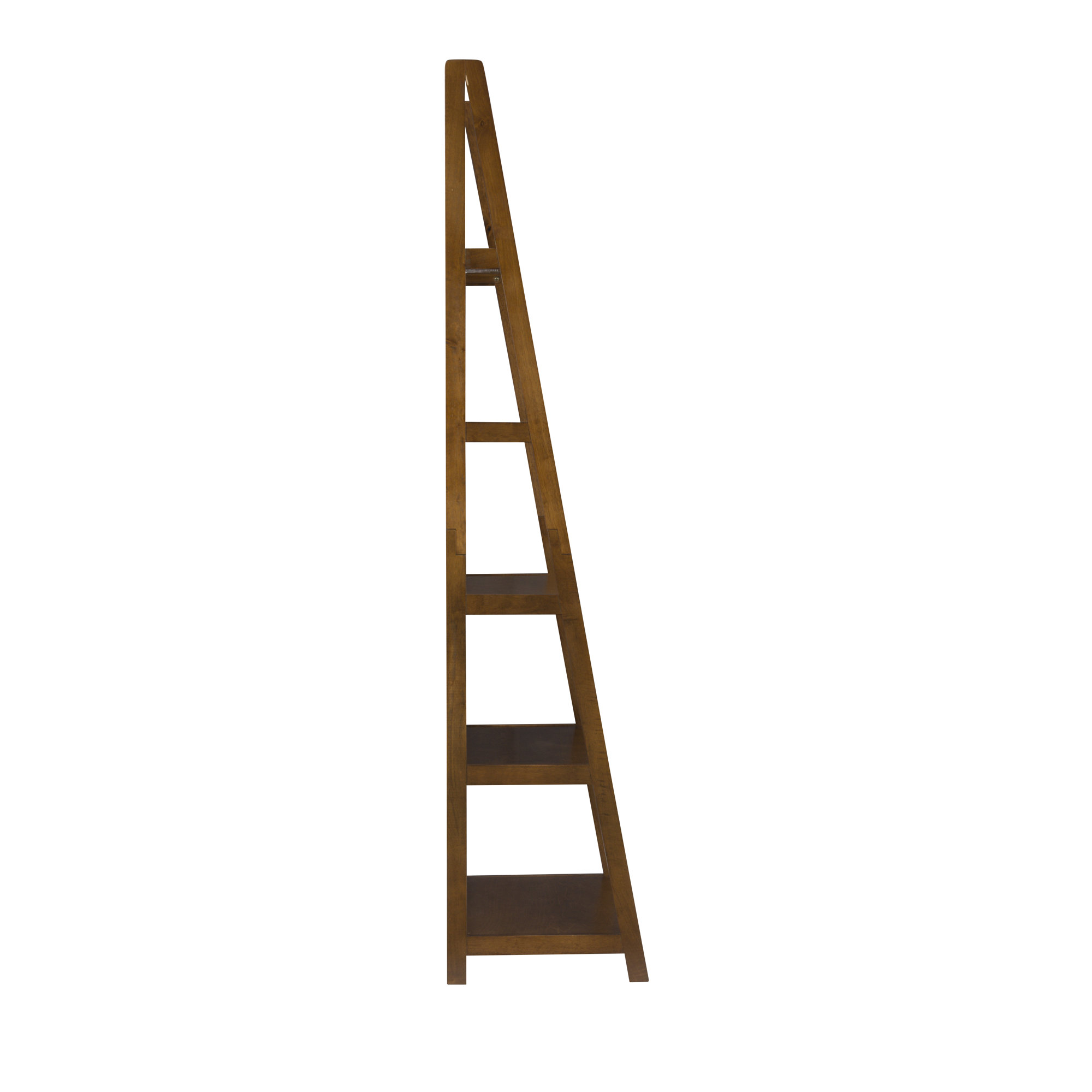 Kamal 72'' H x 24.75'' W Ladder Bookcase, Brown