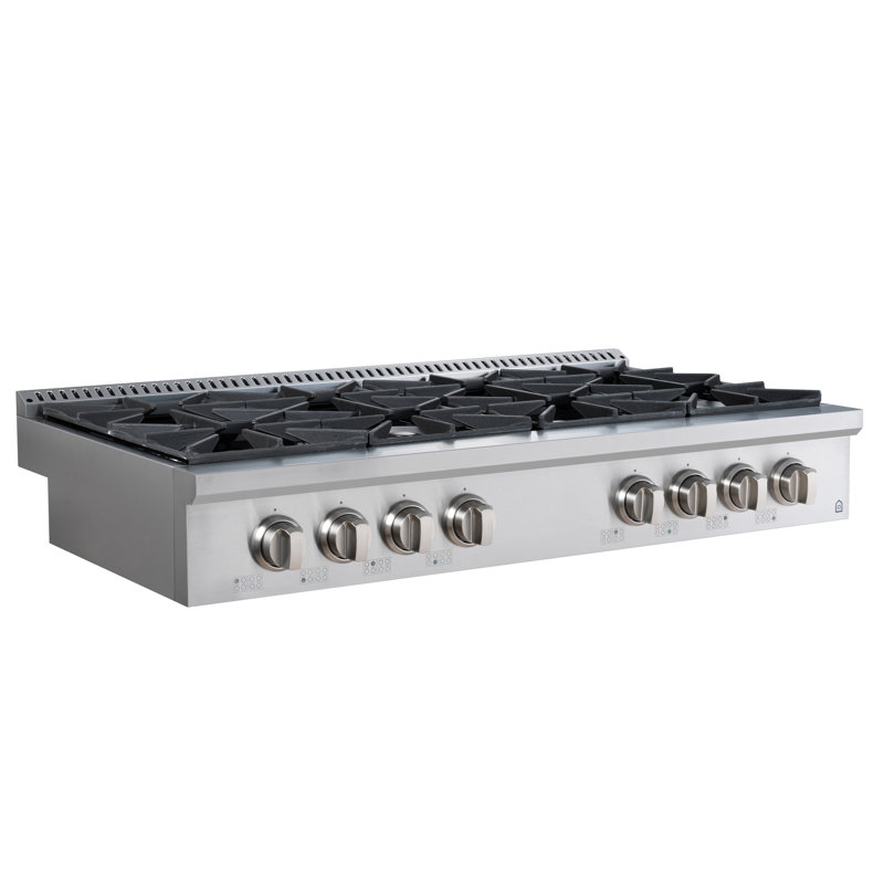 Ancona 48" Black Gas 8 Burner Cooktop