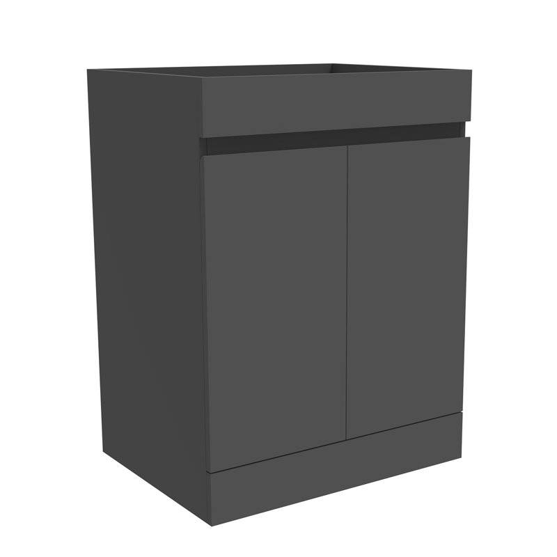 Clariece 500mm Single Bathroom Vanity with Drop In Resin Basin, High Gloss Grey