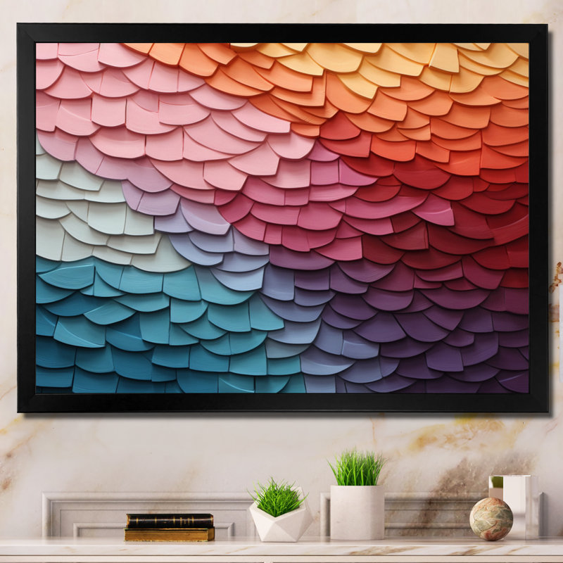 «Opt Harmonious Spectrum IV», reproduction sur toile, Cadre photo noir, H 16 po x l 32 po x P 1 po