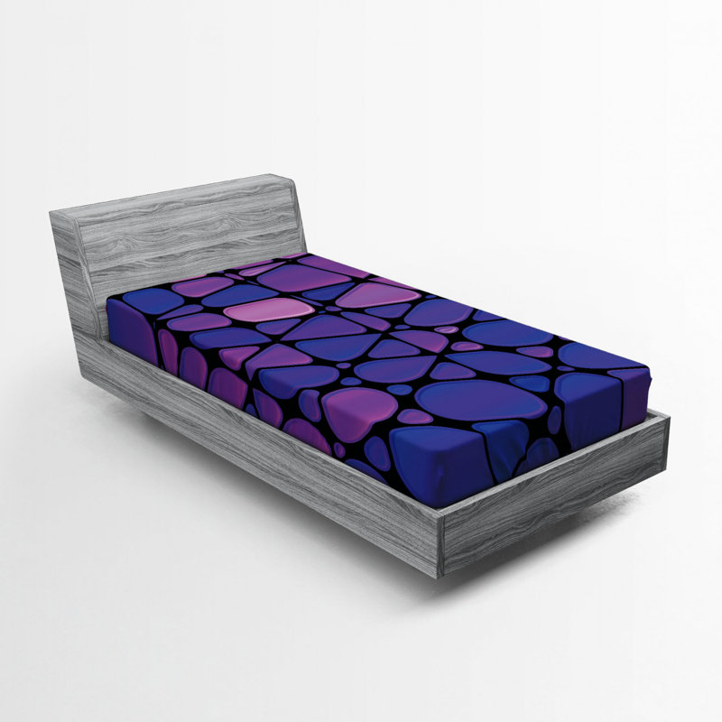 Microfiber Geometric Fitted Sheet, Twin Fitted Sheet