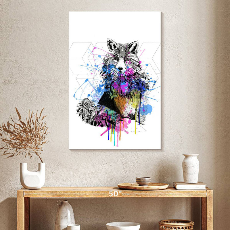 Fox Illustration, 39" H x 26" W