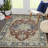 Oriental Machine Washable Rug with Rubber Backing for Living Room Durable Vintage Floor Carpet Easy-Cleaning Rug-1262551359