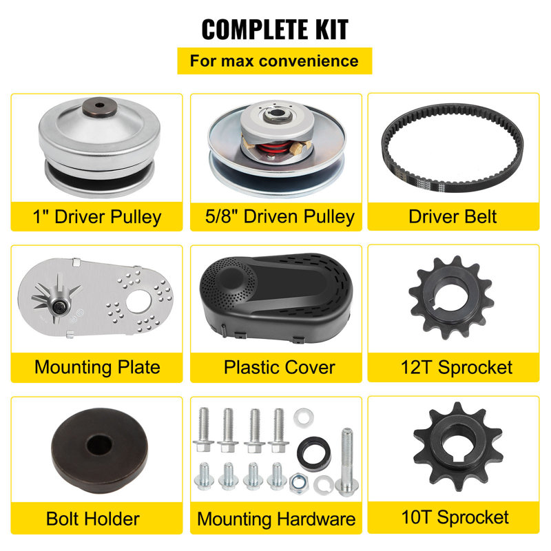 Kit de conversion de couple Go Kart CVT Embrayage 1 "10T # 40/41 12T