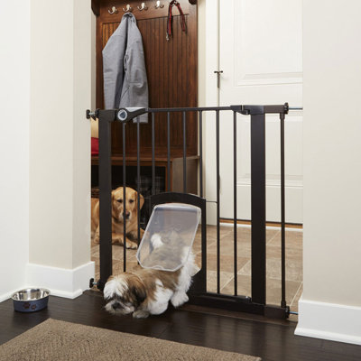 Metal Pressure Mounted Pet Gate With Door