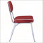 Chaises d'appoint rembourrées rouges et chromées de style rétro (ensemble de 2), parfaites pour les salles à manger et les bars rétro-132112117-132112116