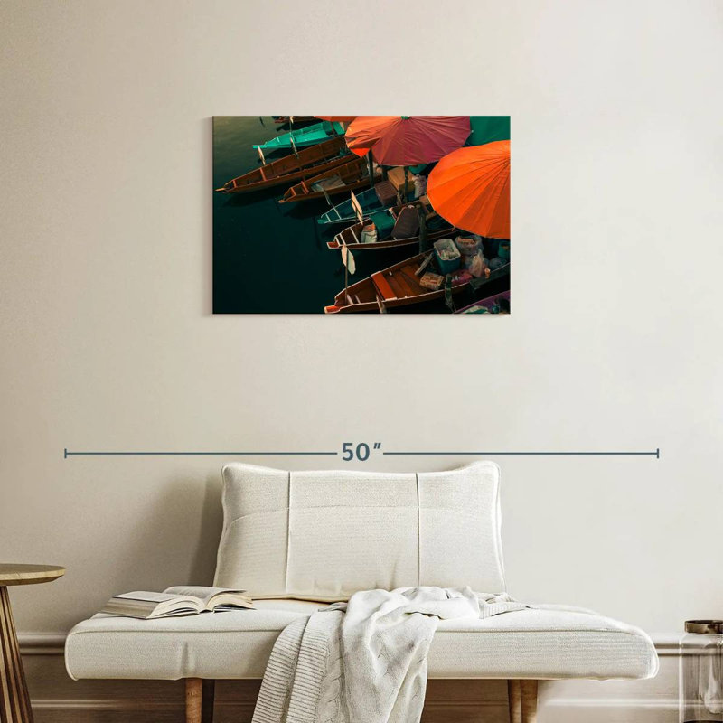 Marché flottant Mehar en Thaïlande, H 20 po x l 30 po
