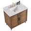 Meuble-lavabo simple 36 po avec plateau en marbre de Carrare Serenity