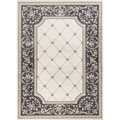 3' X 5' Ivory Or Grey Polypropylene Area Rug