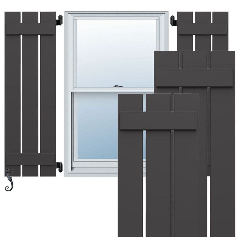 Shadow Mountain Composite Board and Batten Shutters, 17x26, Set of 2