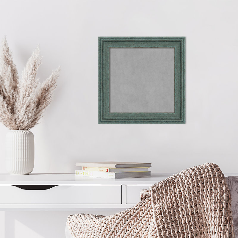Tableau magnétique encadré gris sarcelle recyclé, H 15 po x l 15 po