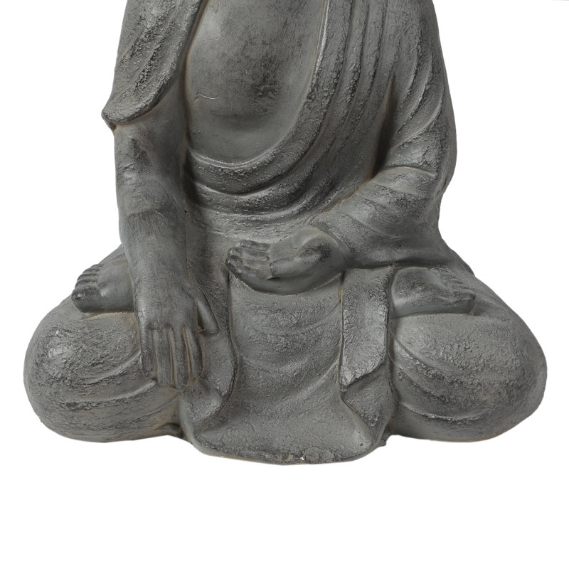 Gray Magnesium Oxide Sitting Buddha Garden Statue