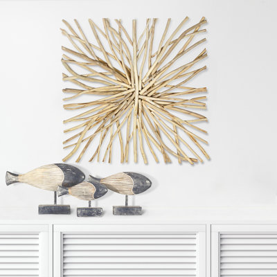 Ensemble de sculpture poisson en bois