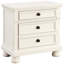 Table d'appoint de chambre à coucher avec tiroir caché en blanc - 2 tiroirs, glissières à roulement, bois, sans assemblage, finition de table de chevet de style traditionnel pour les souvenirs, ton bronze antique foncé, assemblage