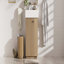 Meuble-lavabo autoportant de 21,6 po avec lavabo en céramique, armoire à grain de bois et double rangement pour petits espaces