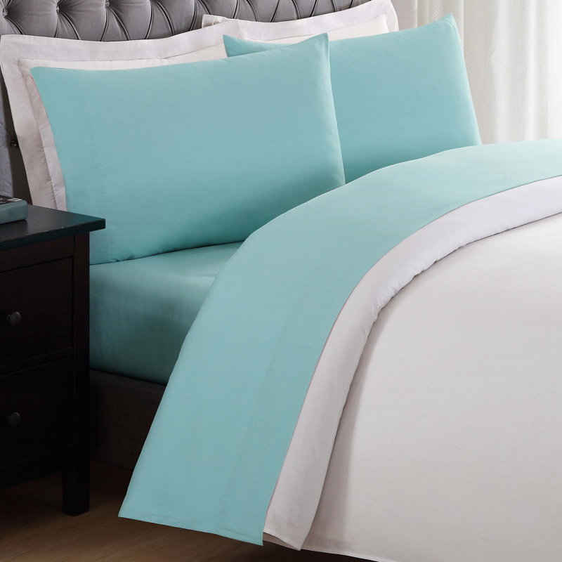 Microfiber Standard Sheet Set, Turquoise, Twin XL Sheet Set + Fitted Sheet + 1 Pillowcase