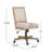 Rustic Swivel and Lift Office Chair in Beige and Natural Fabric