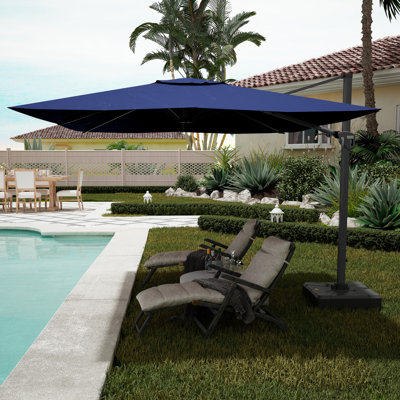Parasol de patio carré en porte-à-faux 11 pi (sans base de parasol)