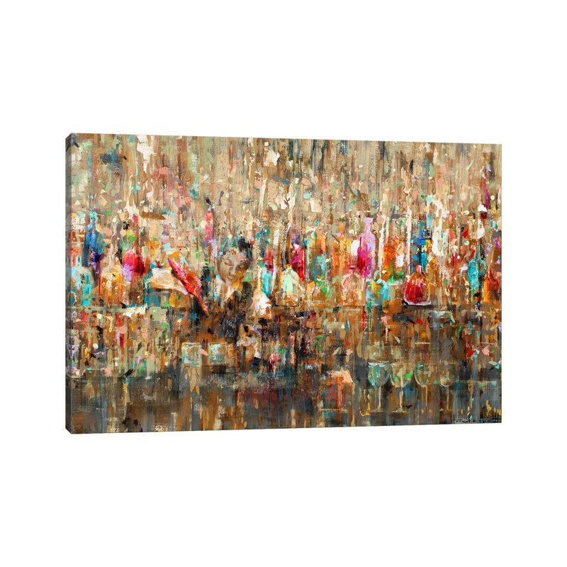 Cocktailbar - Giclée sur toile tendue avec châssis, H 12 po x l 18 po