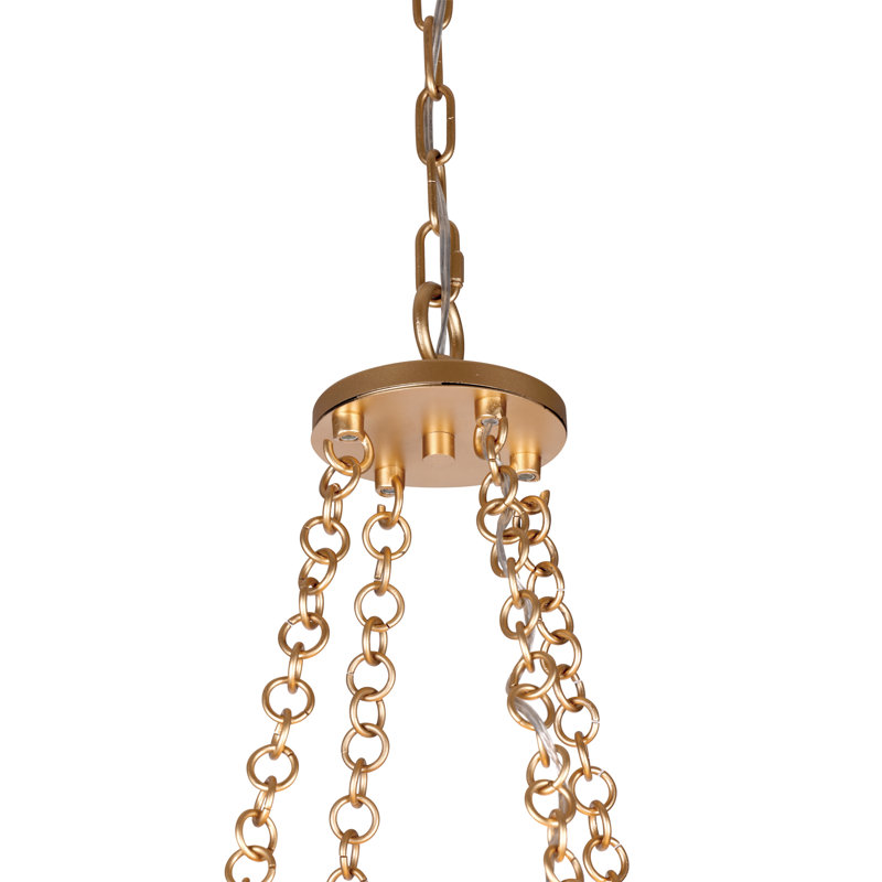 Fawn Gold Coconut Shell 12-Light Pendant Chandelier