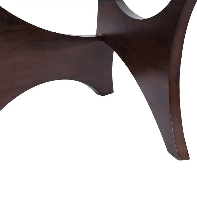 Krassimir Glass Top Coffee Table Wood Base