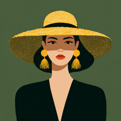 Golden Hat IV Wrapped Canvas Wall Art