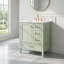 Meuble-lavabo simple Brantley de 63,5 cm (25 po) au fini blanc éclatant, avec comptoir en céramique blanche, portes de style Shaker et rangement à fermeture amortie-132727823-132727820