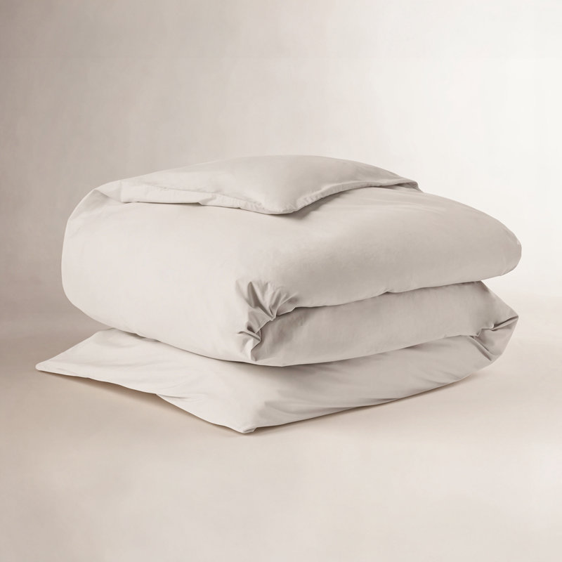 Refined Organic Percale Duvet Cover, Full/Queen Duvet Cover, Stone