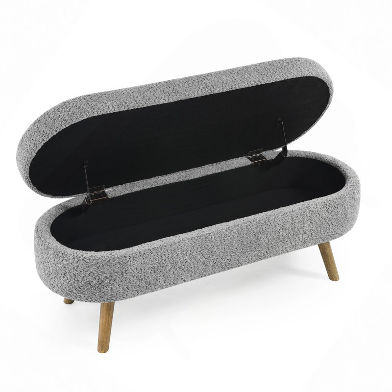 Maly Upholstered 2-Seater Storage Bench, Dark Gray