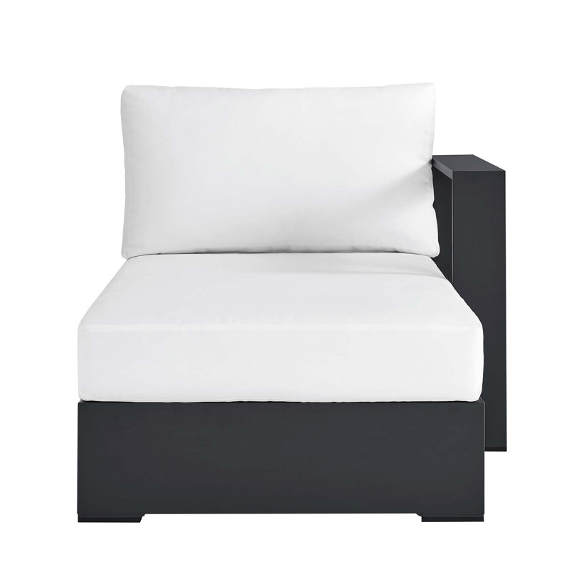 Modway Tahoe Outdoor Patio Powder-Coated Aluminum Modular Right-Facing Chaise Lounge, White