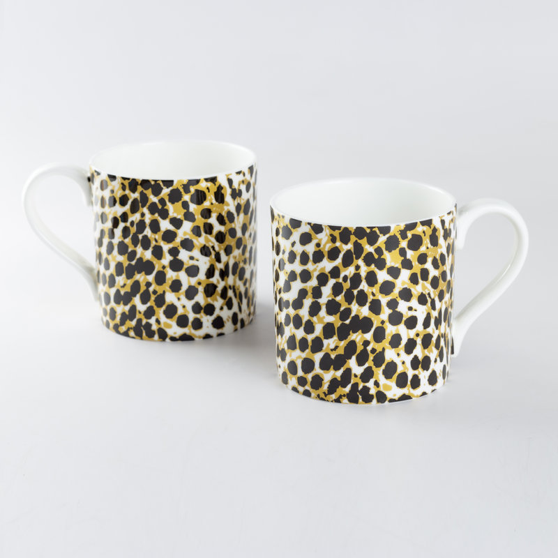 NE PAS EN GROUPE S'IL VOUS PLAÎT! Grande tasse à café Bone China, Léopard noir de la jungle