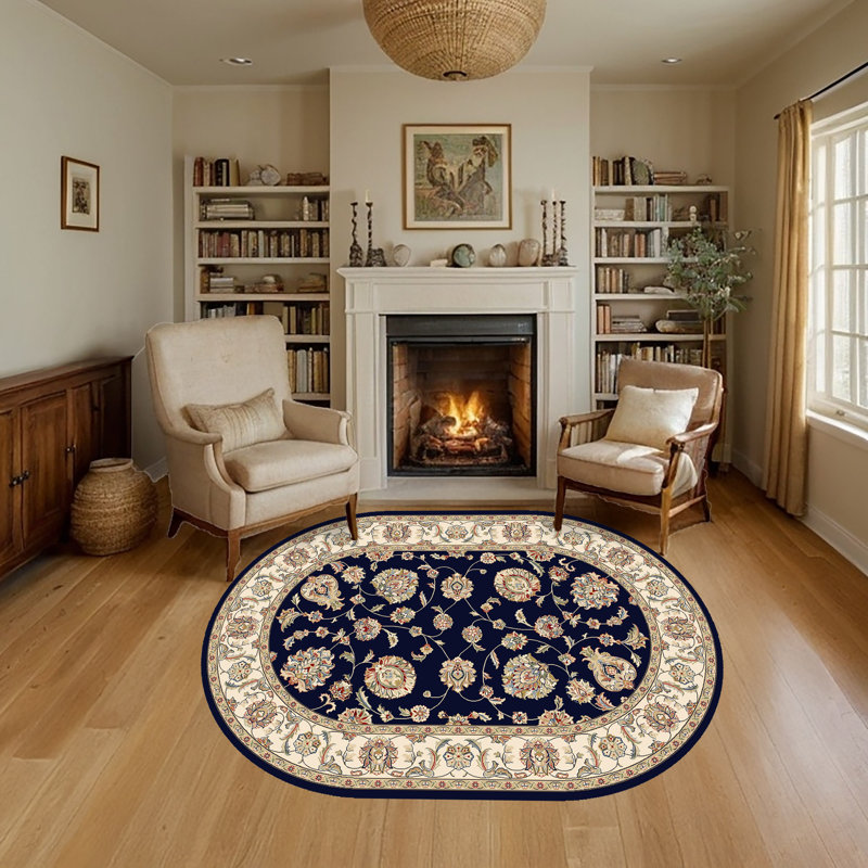 Ancient Garden Floral Indoor Rug, Oval 6'7" x 9'6"