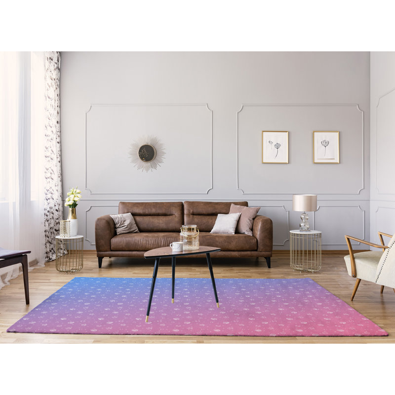 Tapis rose/bleu coquillage, Rectangle 9 pi x 12 pi
