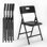 Chaises pliantes, capacité de 330 lb, chaises pliantes robustes en plastique empilables pour l'intérieur et l'extérieur (noir, paquet de 4)