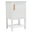 Meuble-lavabo blanc de 20 po avec lavabo, porte d'armoire à fermeture douce, support de rangement et tablette ouverte, bois massif, style moderne pour les petites salles de bain