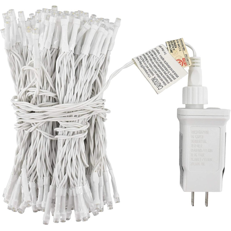 Abinayan Indoor / Outdoor 150 - Bulb 432 in. Plug-in LED Mini String Light, White/Clear, White