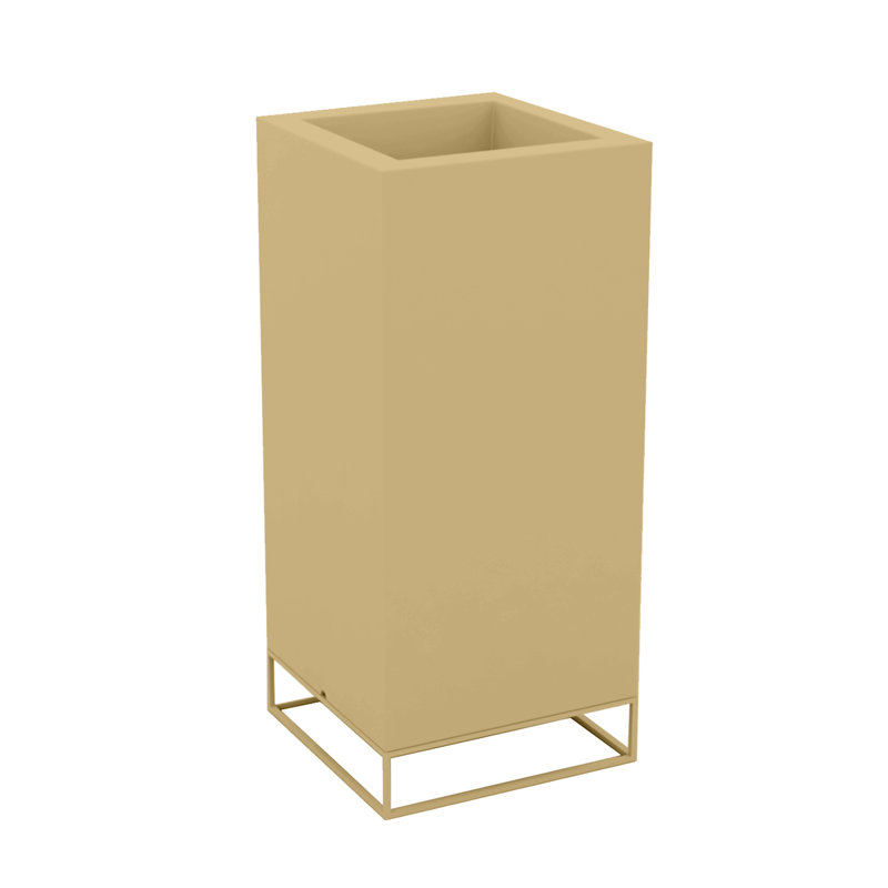 Vela High Resin Pot Planter, Ice, 39.25" H x 23.5" W x 23.5" D