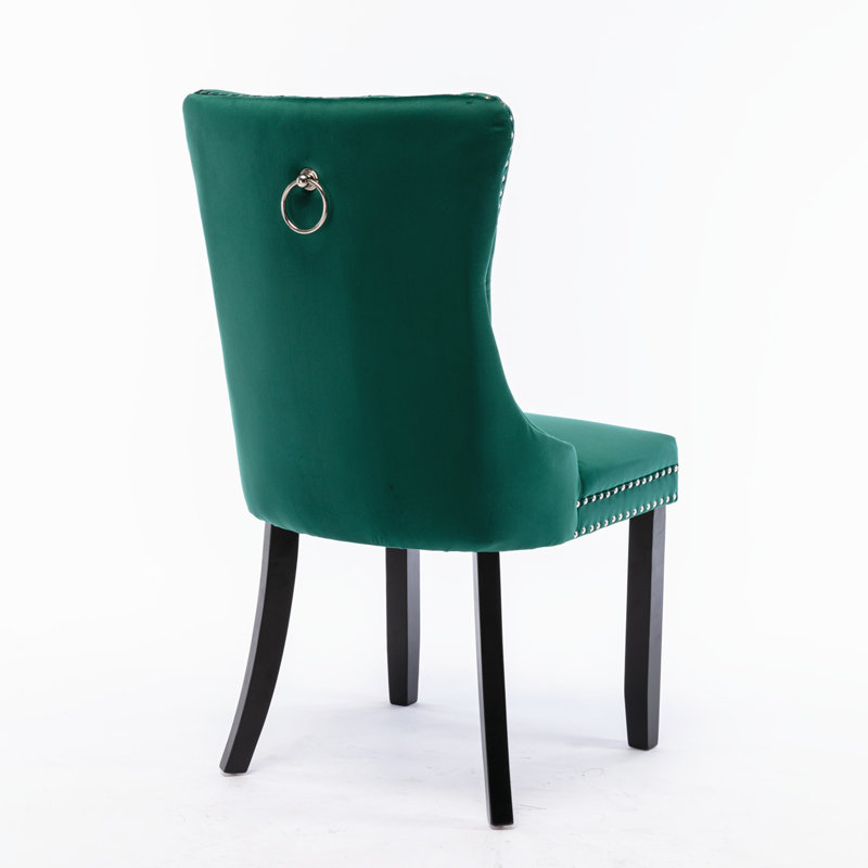 2 Pcs High-End Tufted Solid Wood Contemporary Velvet Upholstered Dining Chair With Wood Legs Nailhead Trim,Upholstered dining room chair,dinning chair,kitchen chair