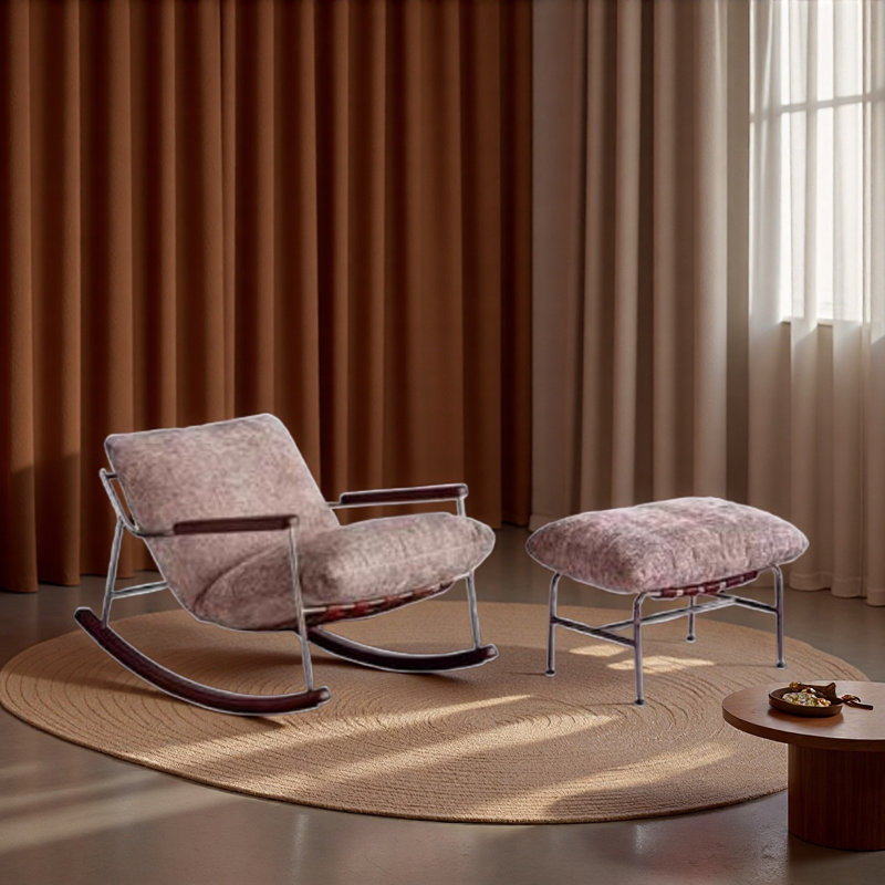 Modern Light Luxury Single Rocking Chair., Brown
