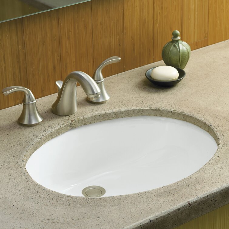 Caxton® Vitreous China Oval Undermount Bathroom Sink with Overflow