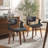 Wathen Faux Leather Upholstered Swivel Dining Arm Chair-1723066011