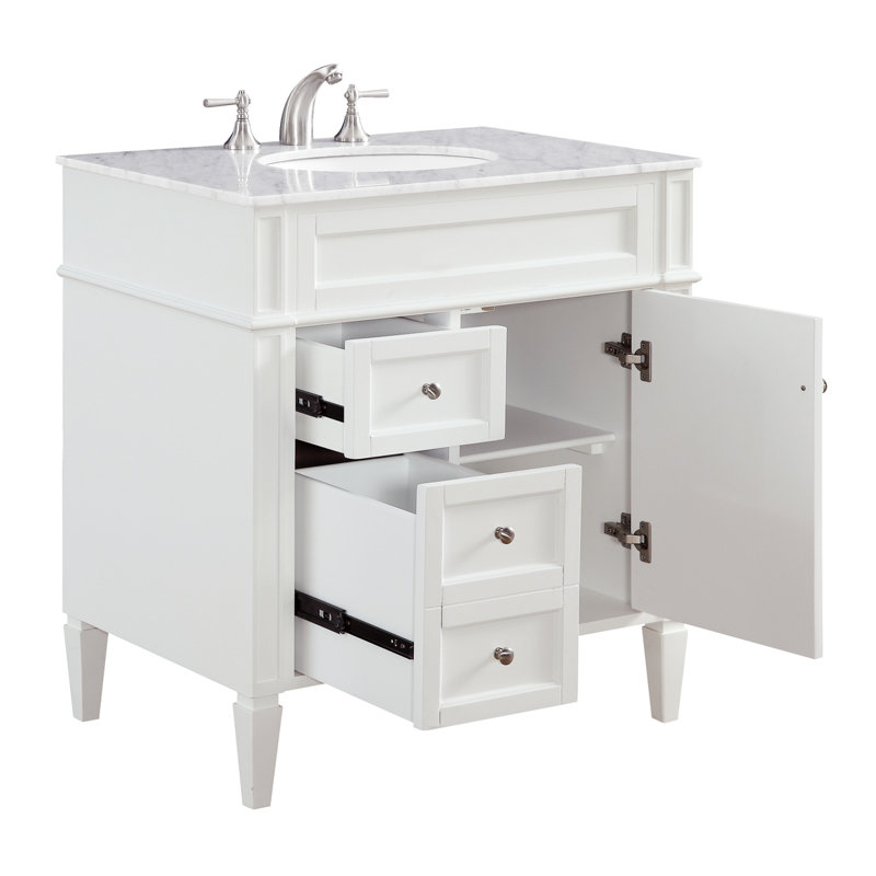 Ensemble de meuble-lavabo simple 32 "Rivers, Blanc
