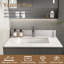 Dessus de meuble-lavabo blanc Hensleyra avec trou de robinet pré-percé et pierre frittée durable (évier seulement)-124006321-124006320
