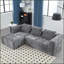 Canapé modulaire moderne en L de 98,42 pouces avec méridienne, tissu chenille, sans assemblage et amp; Poches latérales | Chenille | Dossier rembourré | Gris-836102880