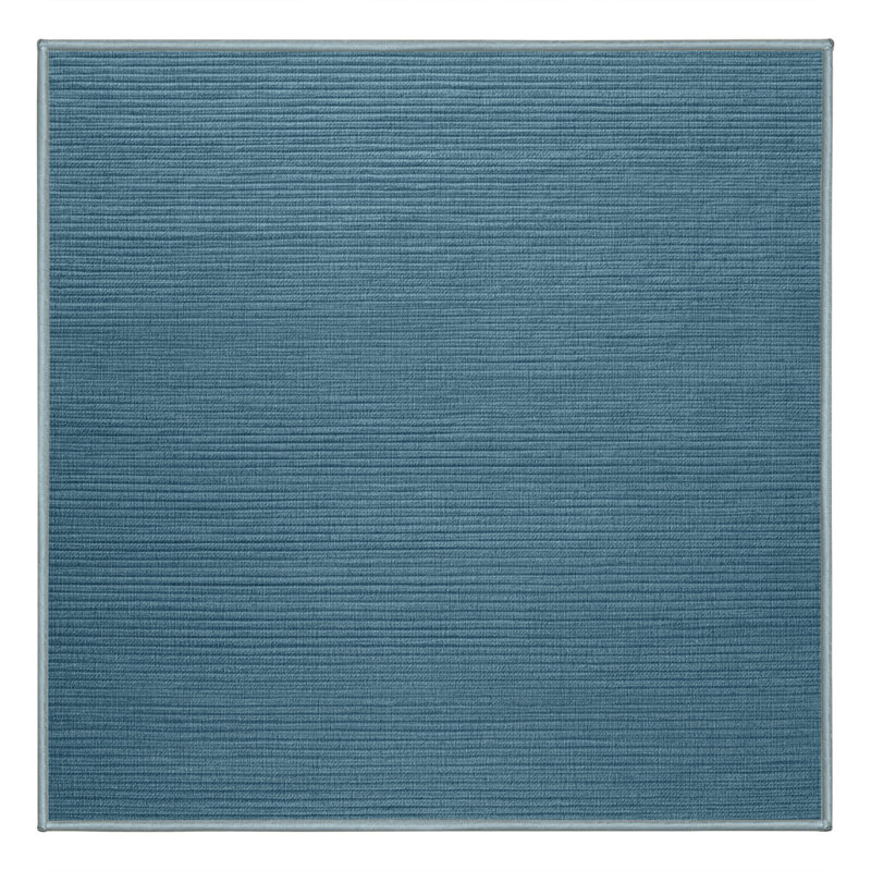 Machine Washable Solid Blue Area Rug, Square 3'